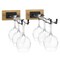 Sorbus Wall Mounted Wine Glass Rack, Wire & Wood Stemware Holder Set for Wine Glasses, Champagne Glasses, and Drinkware 2 Pack